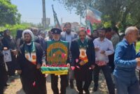 خورشید در بهزادکلا؛ روایت پیوند دل‌های بی‌ریا با پرچم سبز امام رضا (ع)